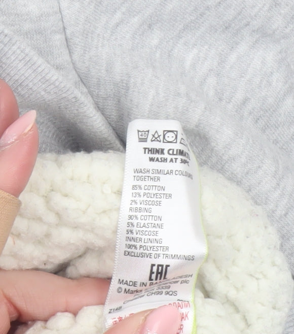 Girls UK Size 11-12 Years Marks and Spencer Grey Full Zip Hoodie
