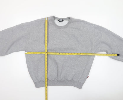 WU Project Grey Crew Neck Sweatshirt Women Small Fleece Lined Pullover