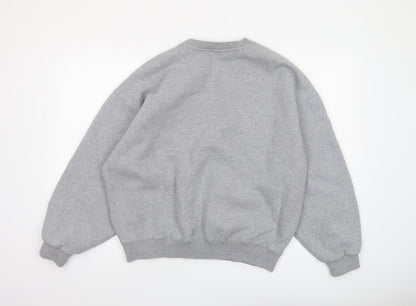 WU Project Grey Crew Neck Sweatshirt Women Small Fleece Lined Pullover
