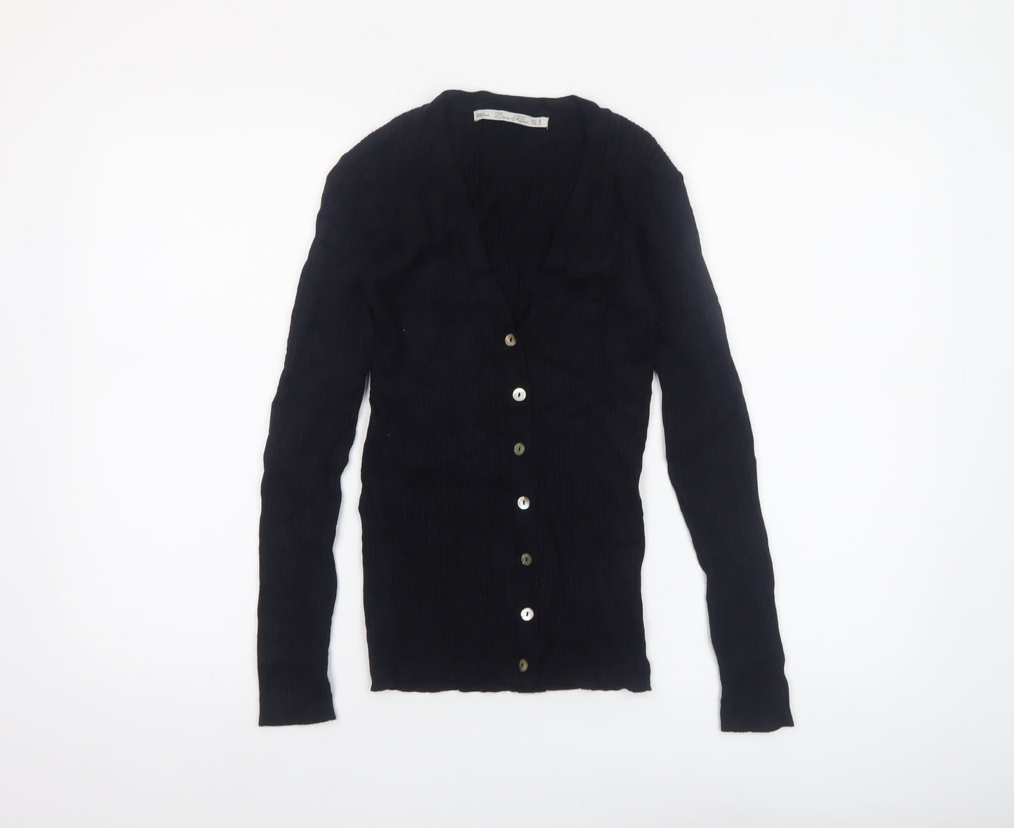 Womens UK Size M Zara Black Cardigan Jumper