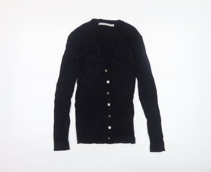 Womens UK Size M Zara Black Cardigan Jumper