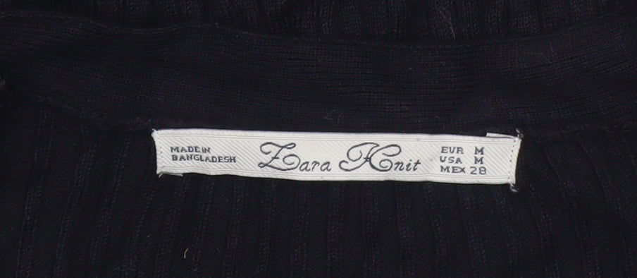 Womens UK Size M Zara Black Cardigan Jumper