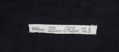 Womens UK Size M Zara Black Cardigan Jumper