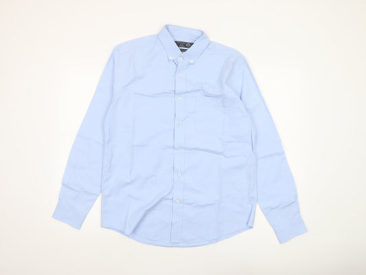 Mens UK Collar Size M Paul Costelloe Living Smart Blue  Dress Shirt