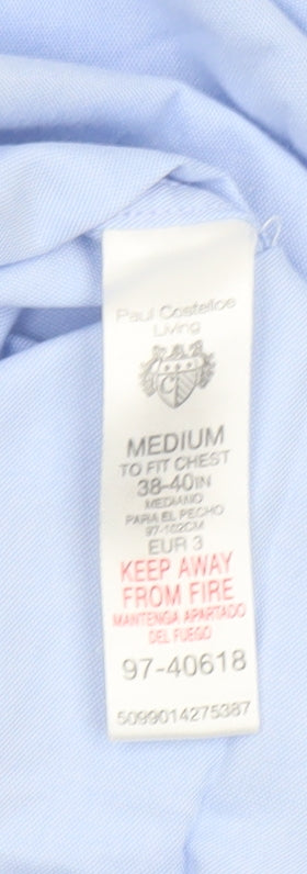 Mens UK Collar Size M Paul Costelloe Living Smart Blue  Dress Shirt