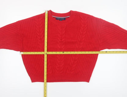 Womens UK Size S Tommy Hilfiger Red Pullover Jumper