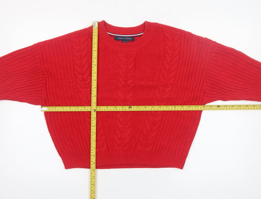 Womens UK Size S Tommy Hilfiger Red Pullover Jumper