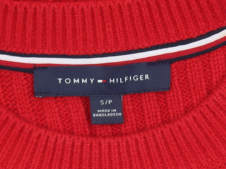 Womens UK Size S Tommy Hilfiger Red Pullover Jumper