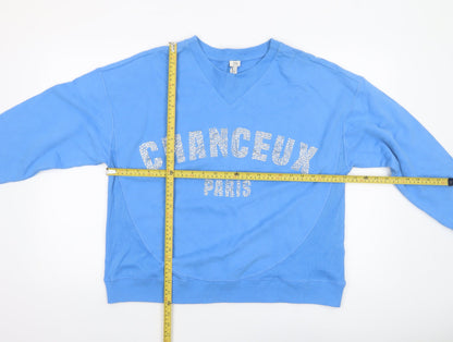 Womens UK Size M River Island Blue Pullover Sweatshirt