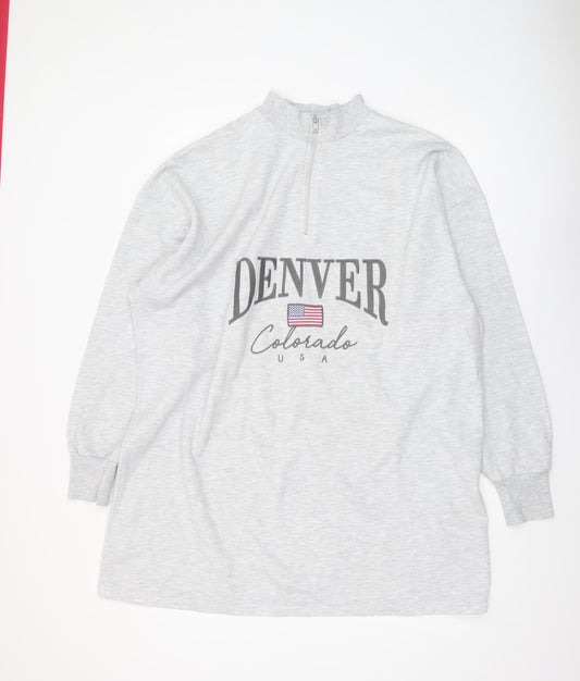 Womens UK Size 14 ASOS Design Grey Pullover Sweatshirt
