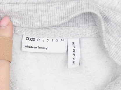 Womens UK Size 14 ASOS Design Grey Pullover Sweatshirt