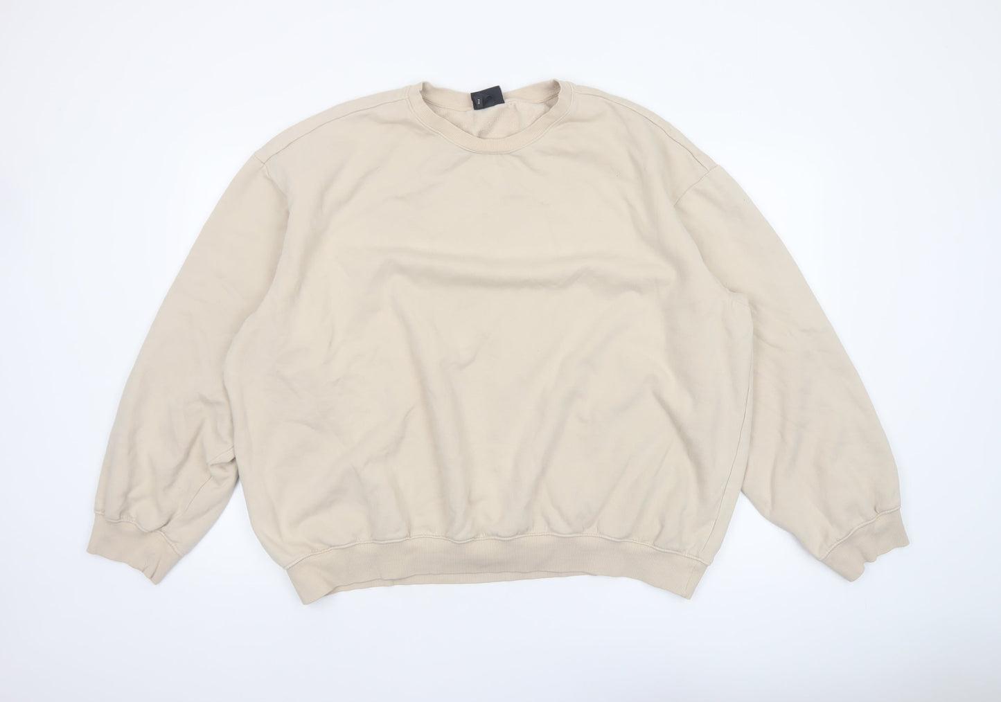 Mens UK Size 2XL H&M Beige Pullover Sweatshirt