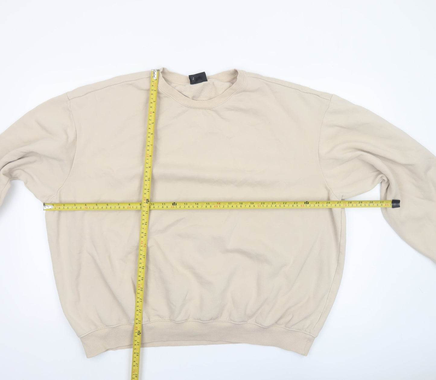 Mens UK Size 2XL H&M Beige Pullover Sweatshirt