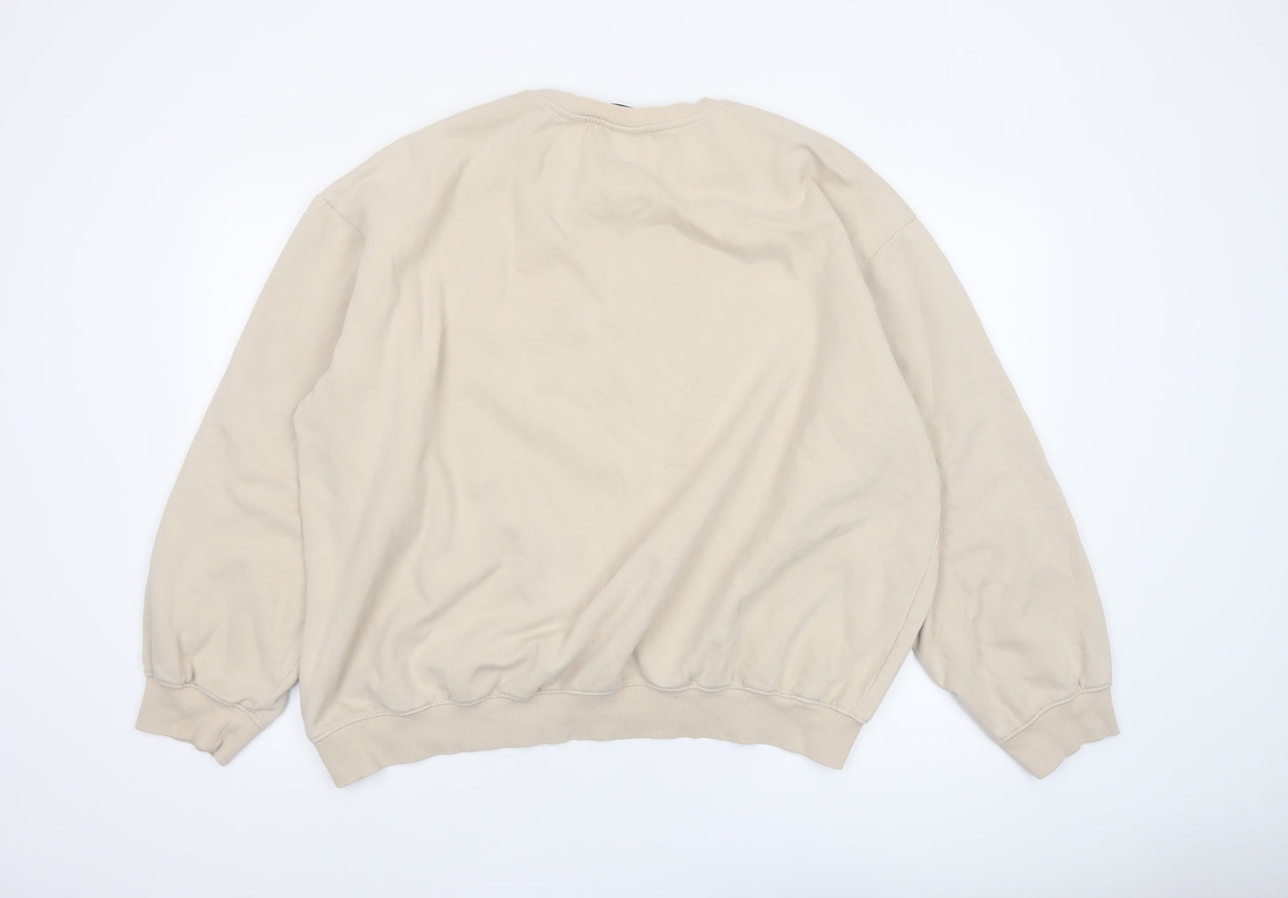 Mens UK Size 2XL H&M Beige Pullover Sweatshirt