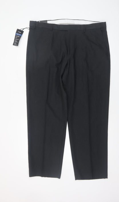 Dunnes Stores Men's Black Tailored Dress Trousers 38W 29L Regular Fit