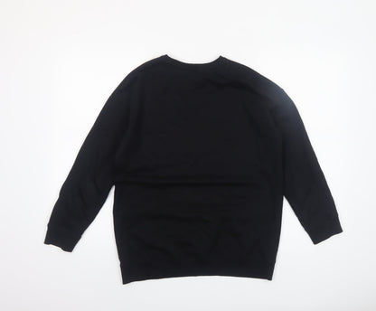 Mango Kids Girls Black 13-14 Years Lightning Embroidered Pullover Sweatshirt