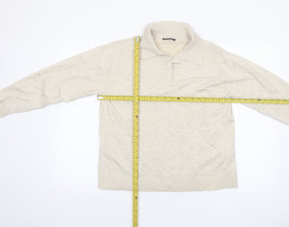 Womens UK Size XS/S Parfois Beige Henley Jumper
