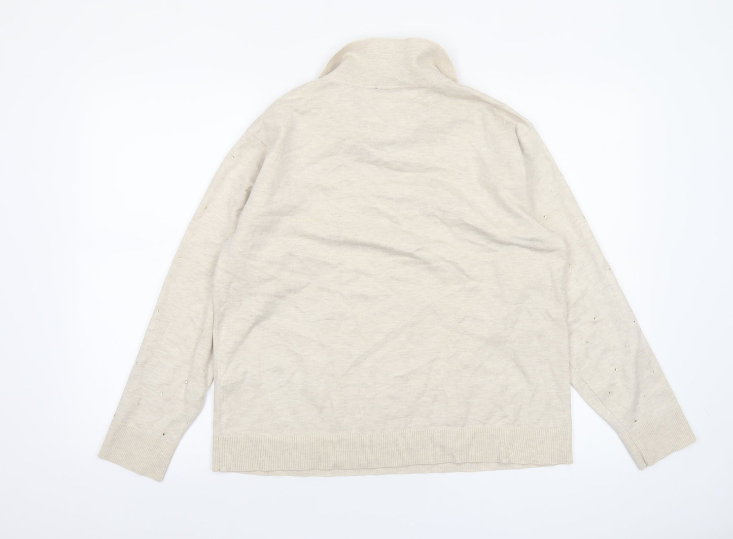 Womens UK Size XS/S Parfois Beige Henley Jumper