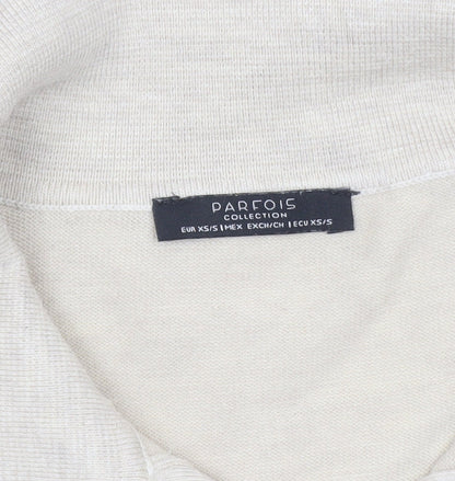 Womens UK Size XS/S Parfois Beige Henley Jumper
