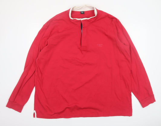 Cotton Traders Men's Red 3XL Long Sleeve Collared Casual Shirt
