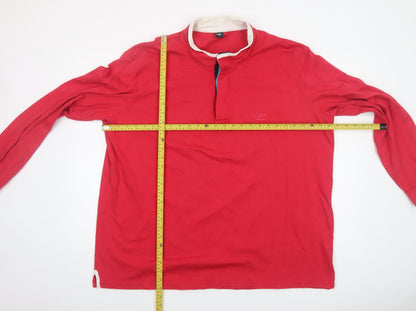 Cotton Traders Men's Red 3XL Long Sleeve Collared Casual Shirt