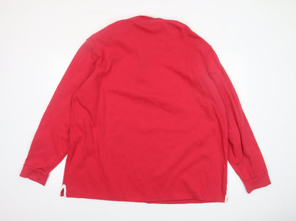 Cotton Traders Men's Red 3XL Long Sleeve Collared Casual Shirt