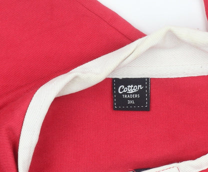 Cotton Traders Men's Red 3XL Long Sleeve Collared Casual Shirt