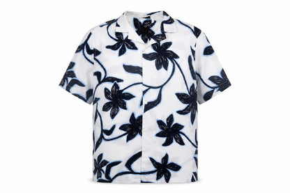 ASOS Men’s White Floral Short Sleeve Button-Up Shirt XS