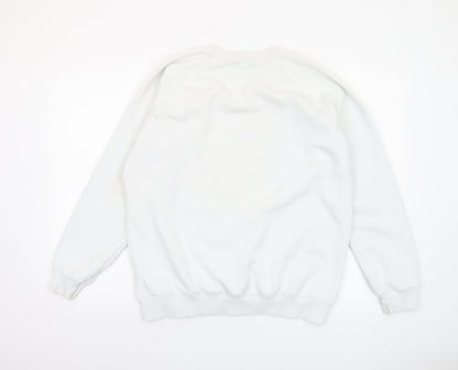 Mens UK Size M adidas White Pullover Sweatshirt