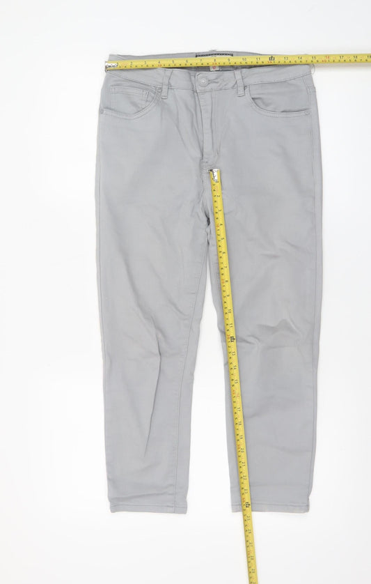 Womens UK Size 12 Paco Boutique Regular Fit Chino Grey Trousers