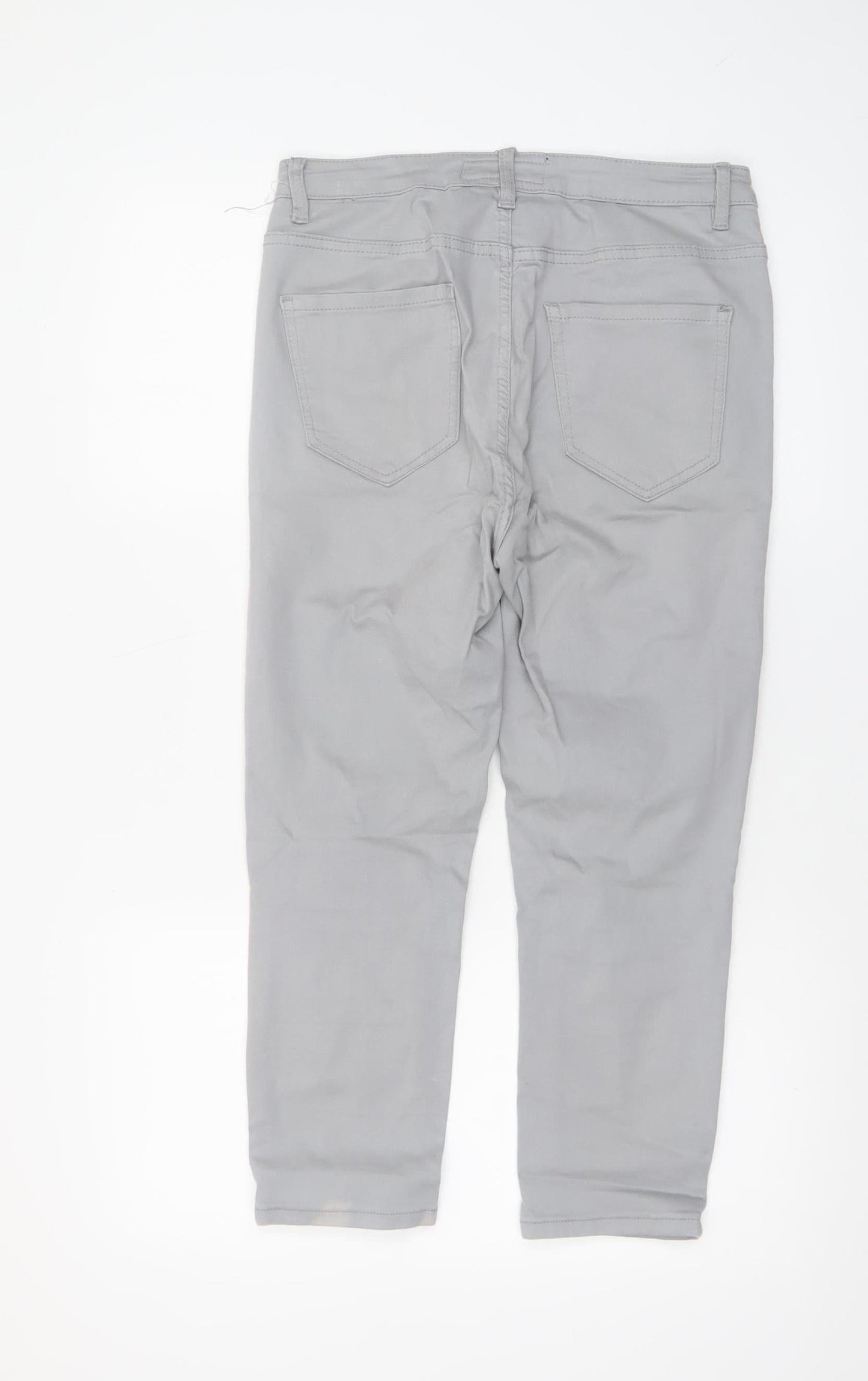 Womens UK Size 12 Paco Boutique Regular Fit Chino Grey Trousers