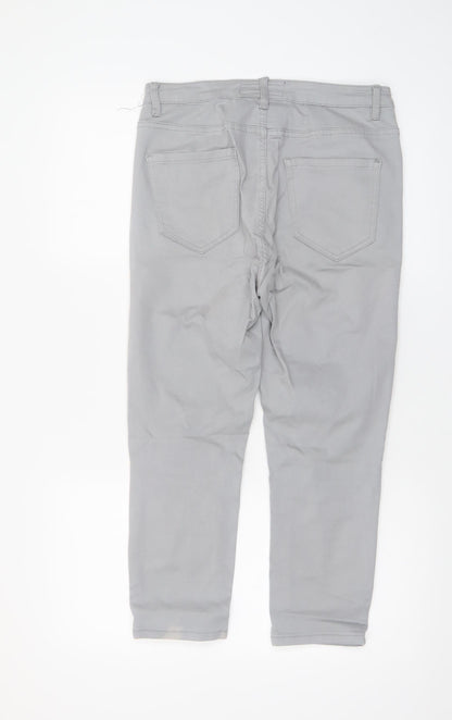 Womens UK Size 12 Paco Boutique Regular Fit Chino Grey Trousers