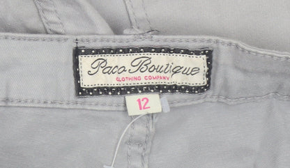 Womens UK Size 12 Paco Boutique Regular Fit Chino Grey Trousers