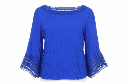 Womens UK Size 10 New Look Blue Bohemian Blouse