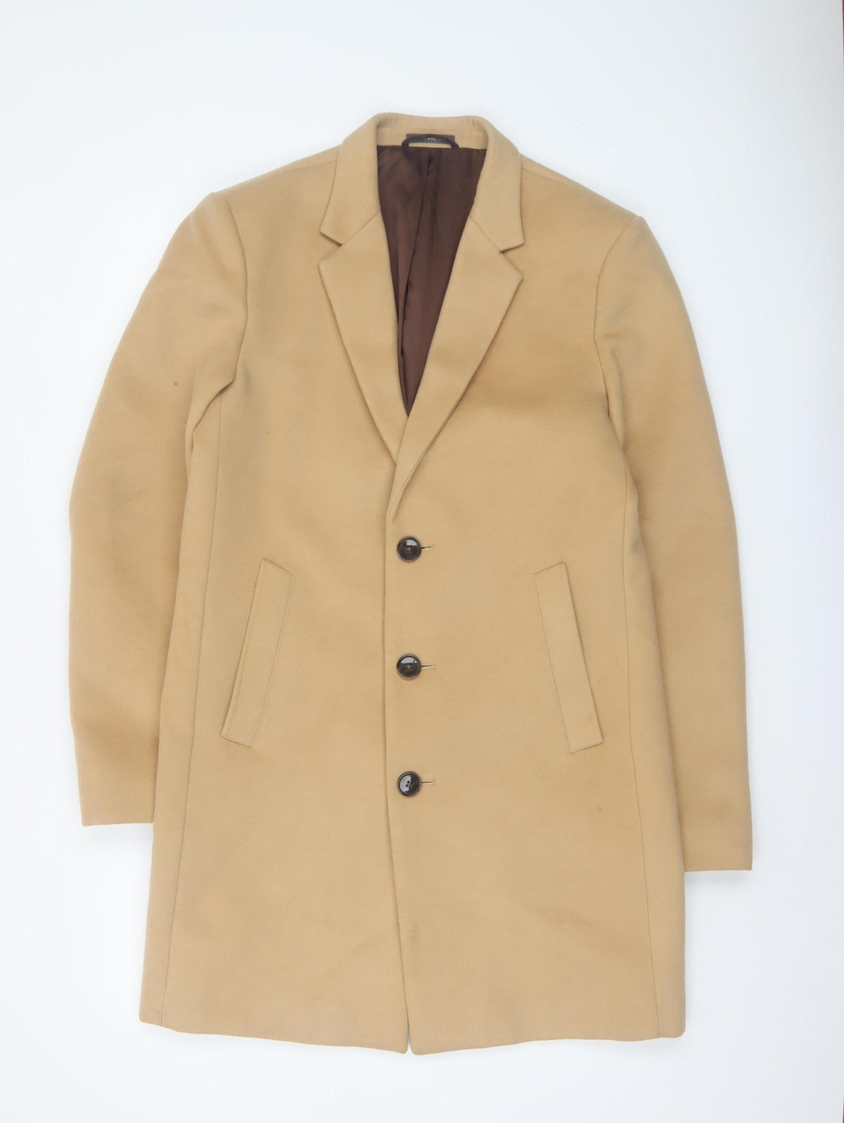 Mens UK Size M Primark Beige Overcoat