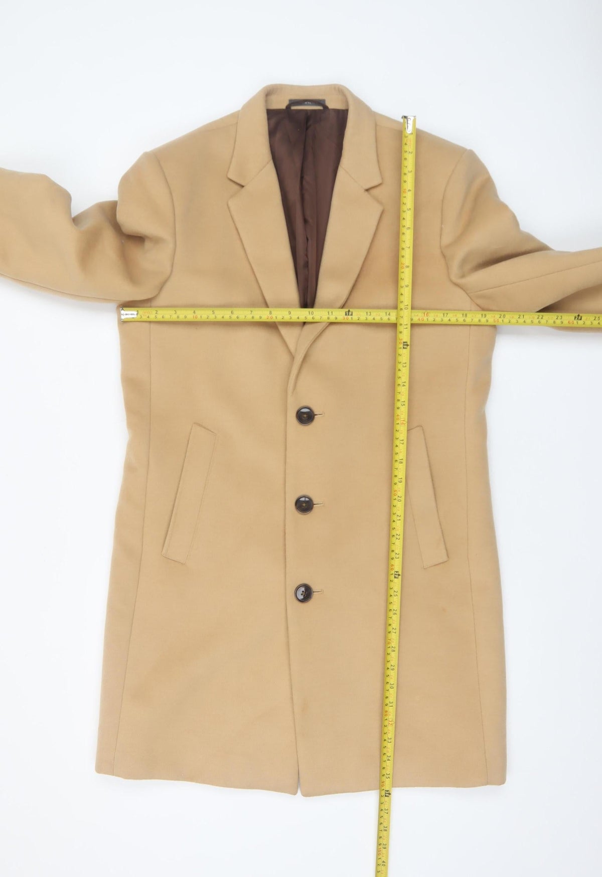 Mens UK Size M Primark Beige Overcoat