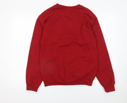 Womens UK Size S Gildan Red Pullover Sweatshirt