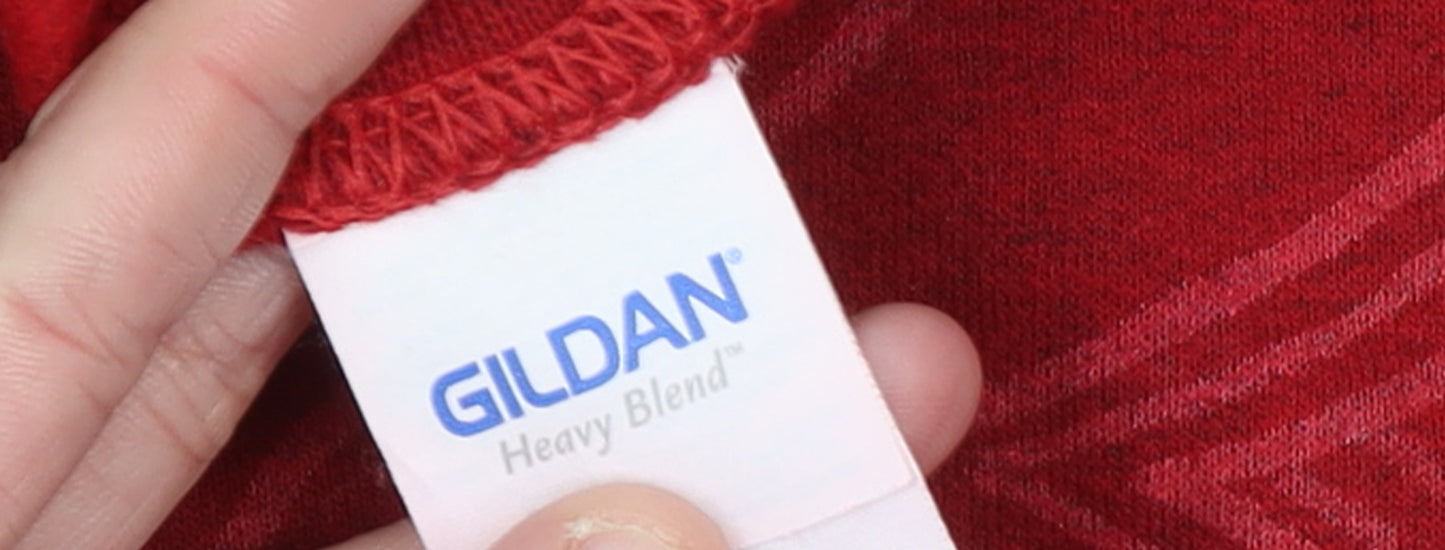 Womens UK Size S Gildan Red Pullover Sweatshirt