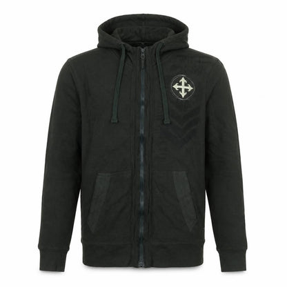Mens UK Size S Black Jack Green Full Zip Hoodie