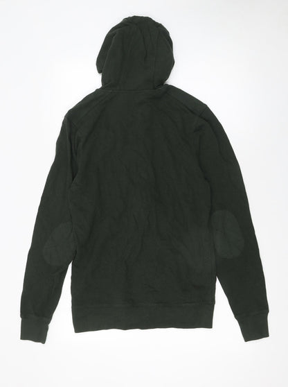 Mens UK Size S Black Jack Green Full Zip Hoodie
