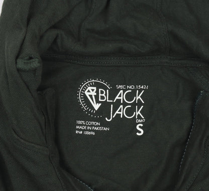 Mens UK Size S Black Jack Green Full Zip Hoodie