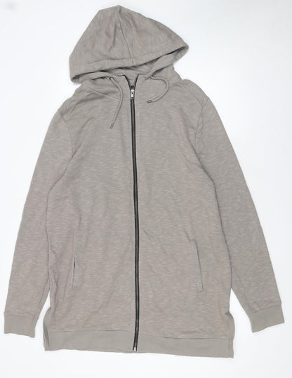 Mens UK Size L River Island Beige Full Zip Hoodie