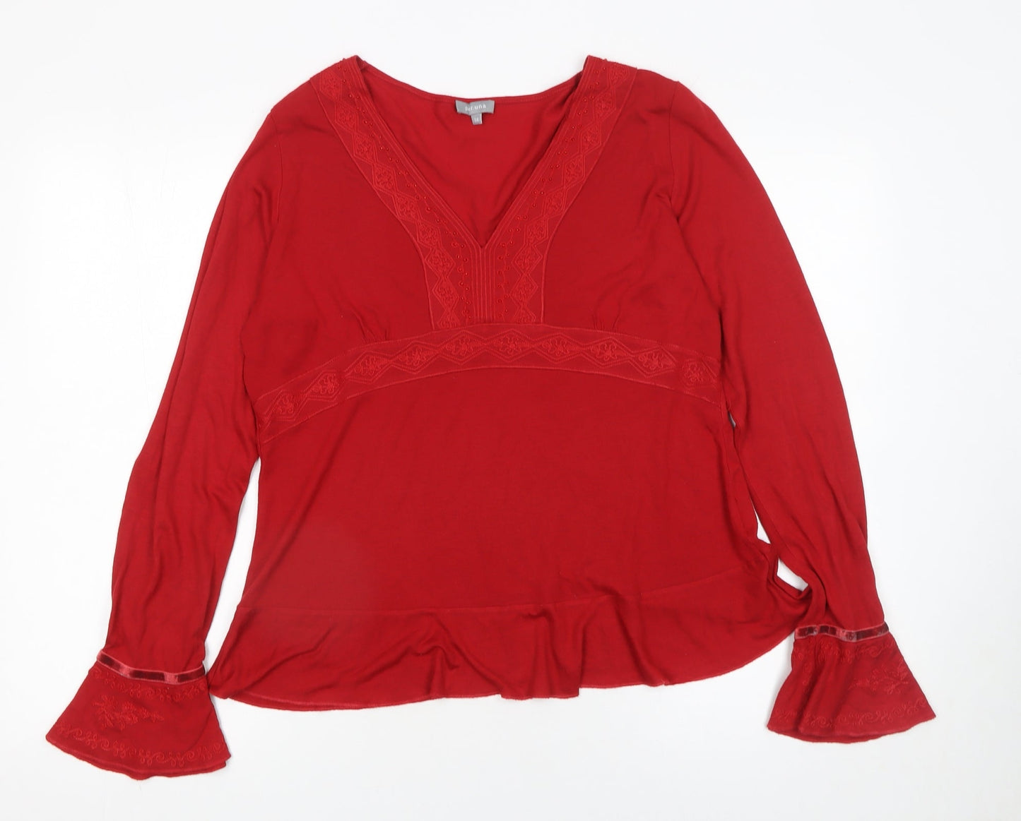 Womens UK Size 14 Marks and Spencer Red Bohemian Blouse