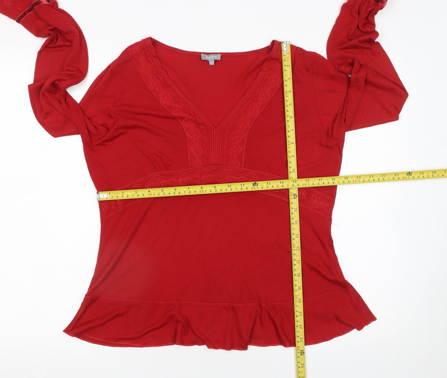 Womens UK Size 14 Marks and Spencer Red Bohemian Blouse
