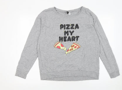 Womens UK Size L H&M Grey Pullover Sweatshirt