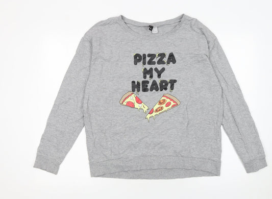 Womens UK Size L H&M Grey Pullover Sweatshirt