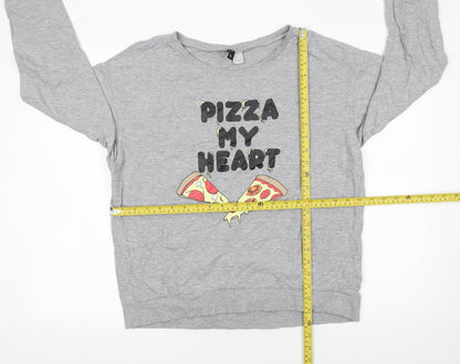 Womens UK Size L H&M Grey Pullover Sweatshirt