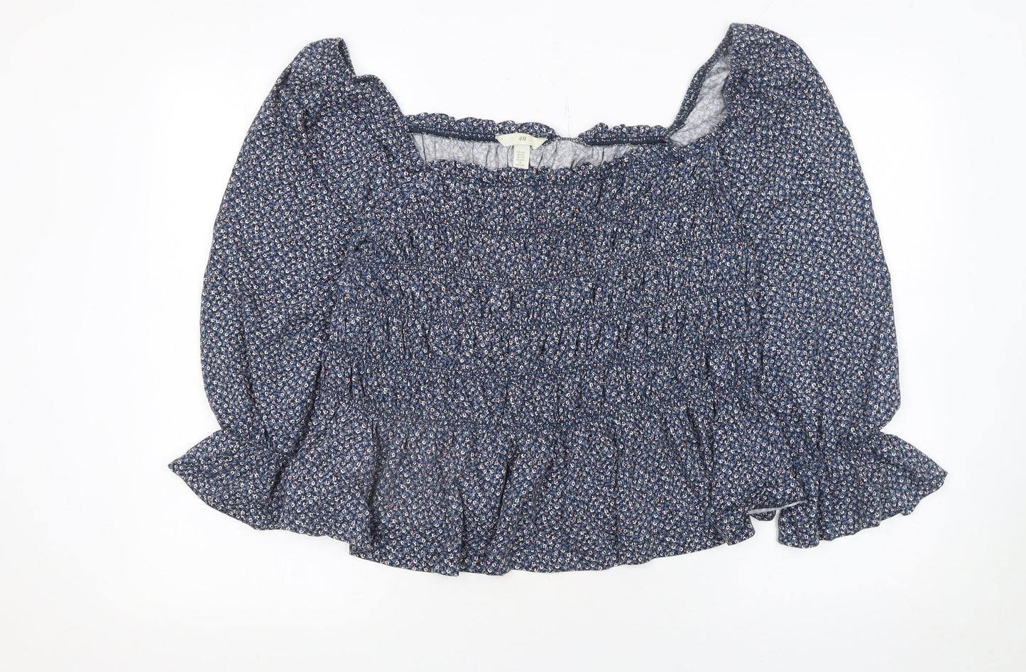 Womens UK Size 18 H&M Blue Peasant Blouse