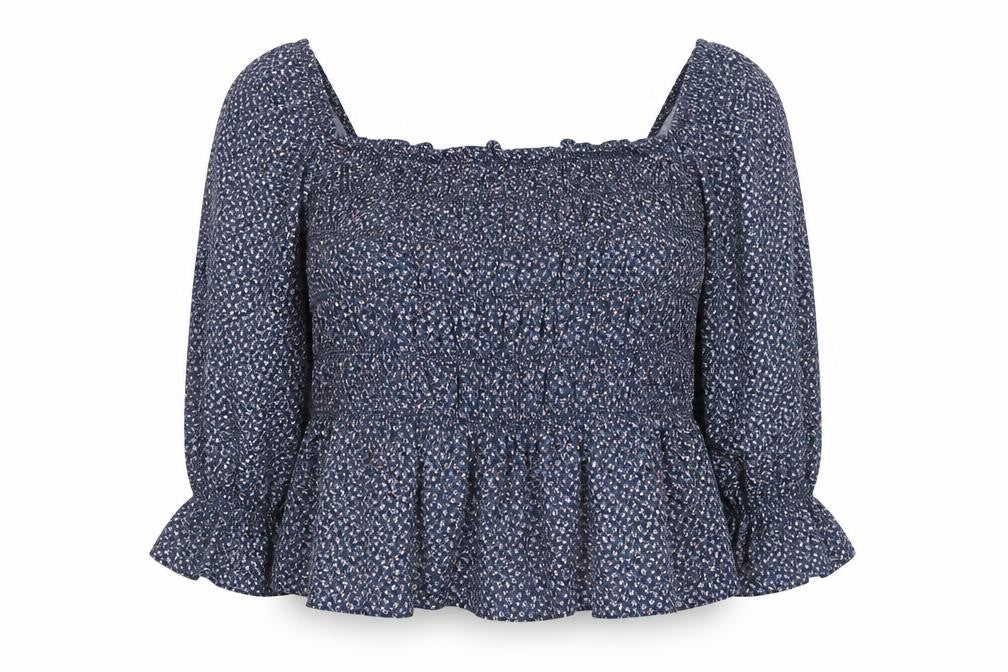 Womens UK Size 18 H&M Blue Peasant Blouse