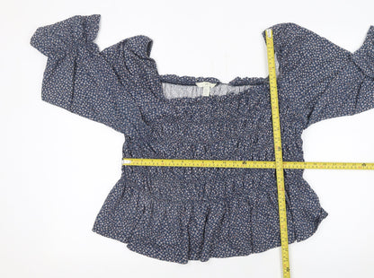 Womens UK Size 18 H&M Blue Peasant Blouse